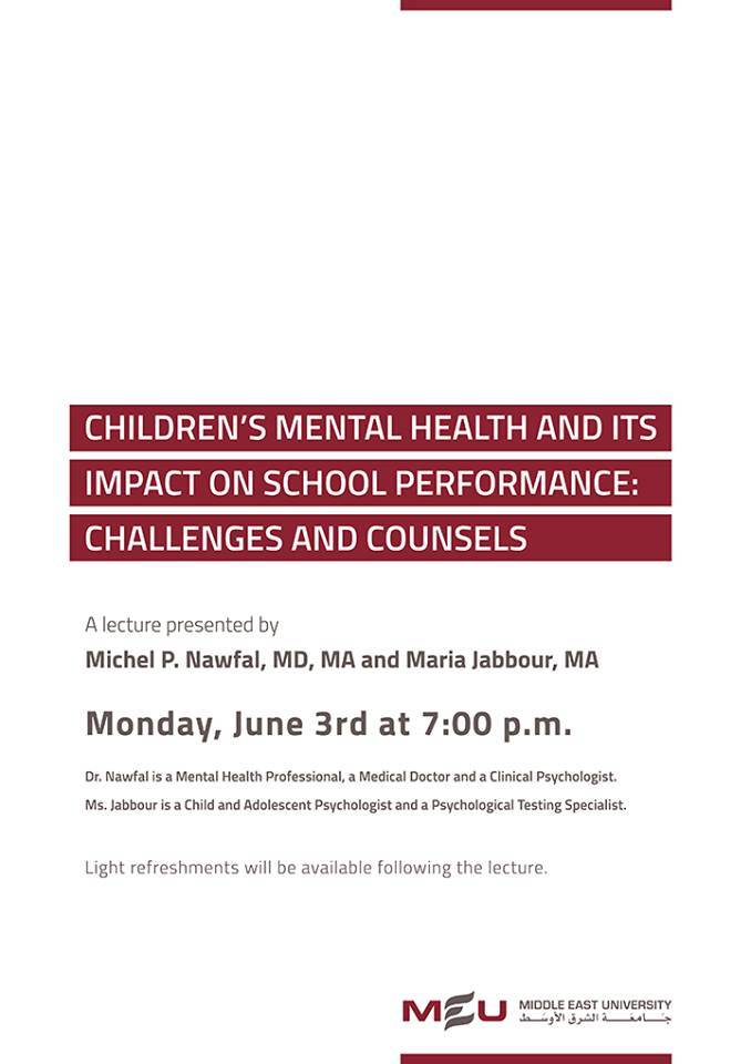 Children's Mental Health and Its Impact on School Performance Lecture ...