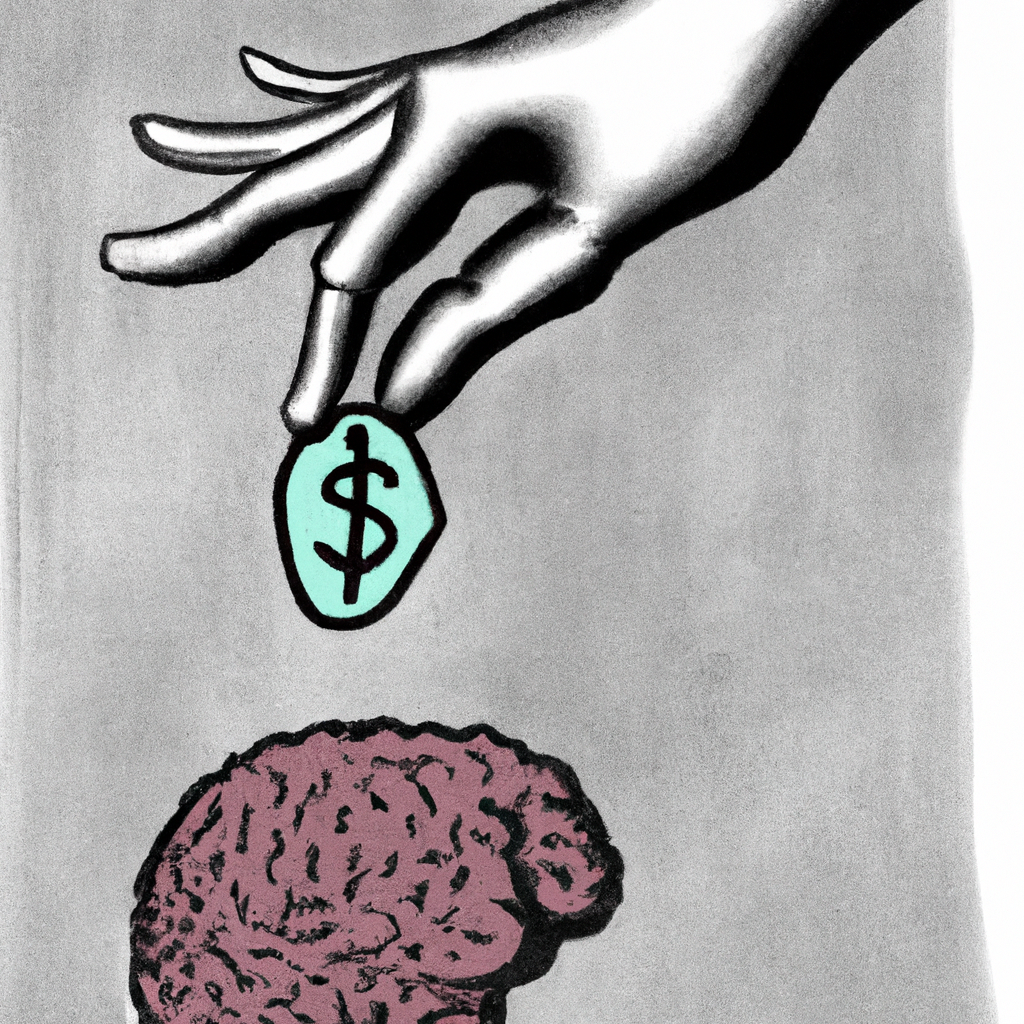 hand picking dollar from brain