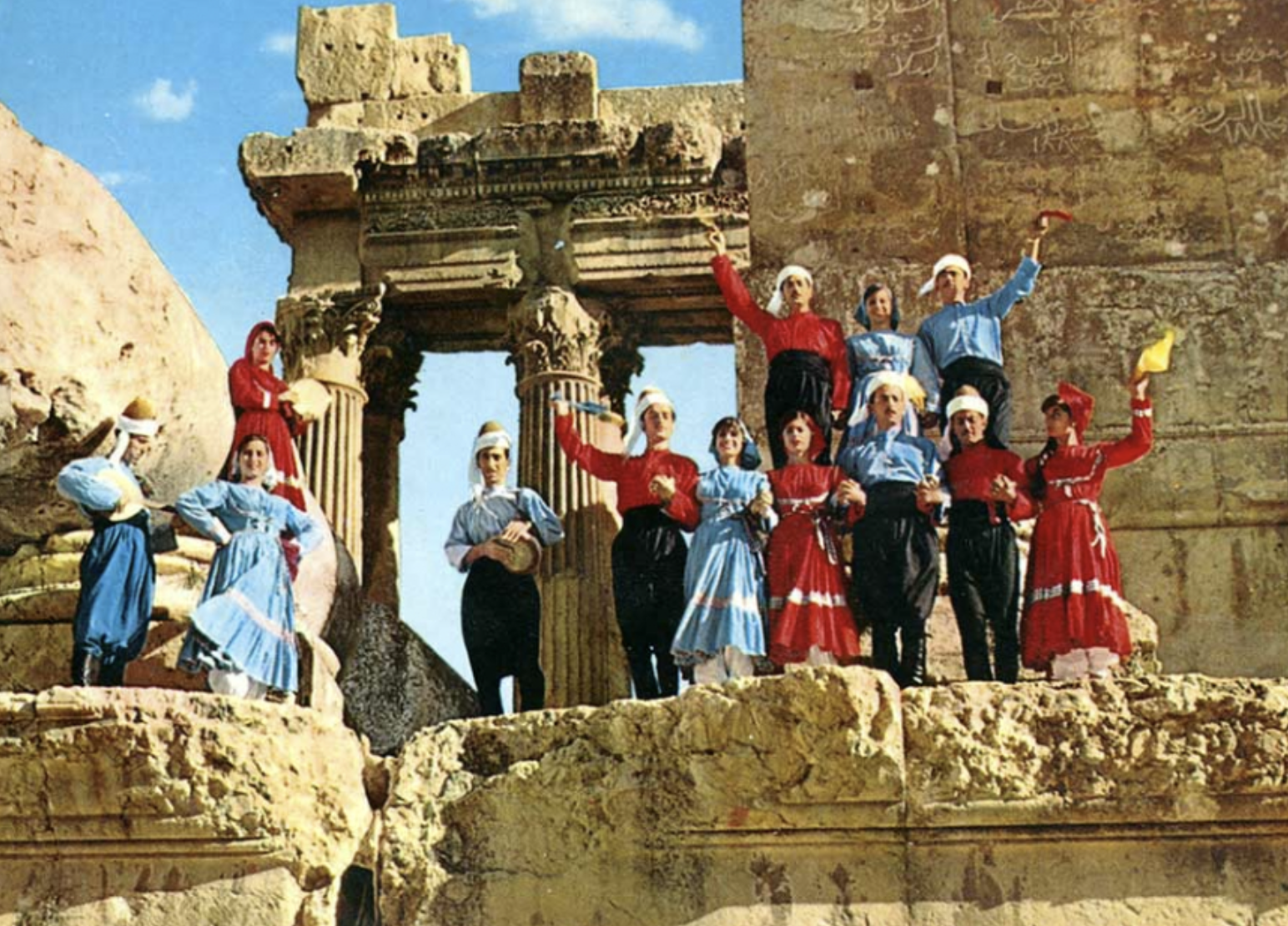Colored postcard baalbek
