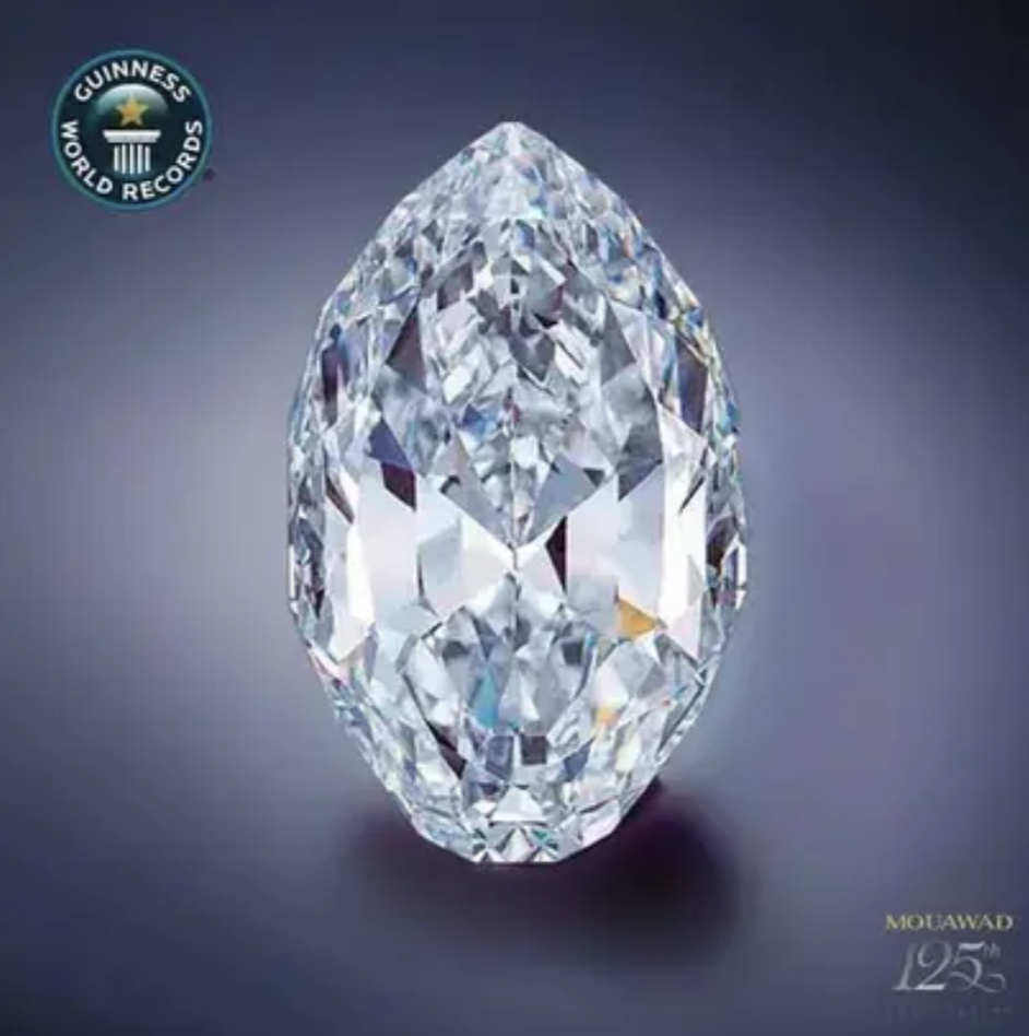 Mouawad Jewelry, most expensive pear-shaped diamond