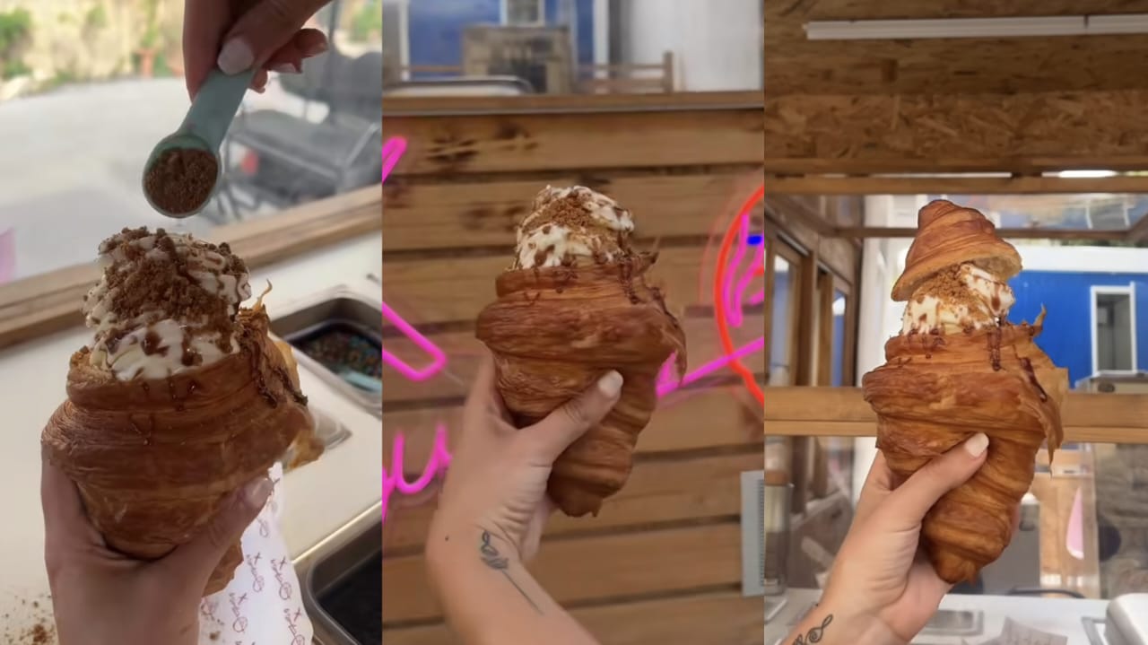 المحل الوحيد بلبنان لي بيعمل بوظة بالكروسان بدل الكورنيه