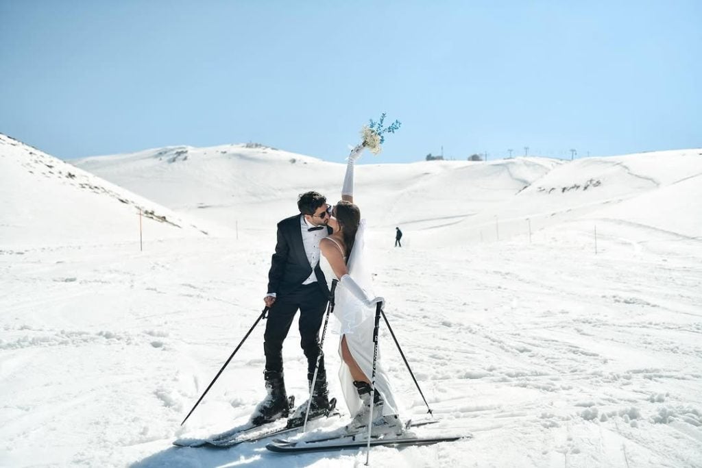 Lebanese Wedding Hits the Slopes of Mzaar Kfardebian!