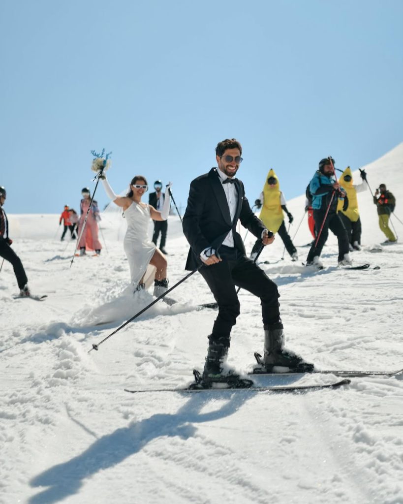 Lebanese Wedding Hits the Slopes of Mzaar Kfardebian!