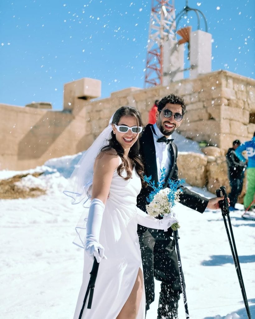 Lebanese Wedding Hits the Slopes of Mzaar Kfardebian!